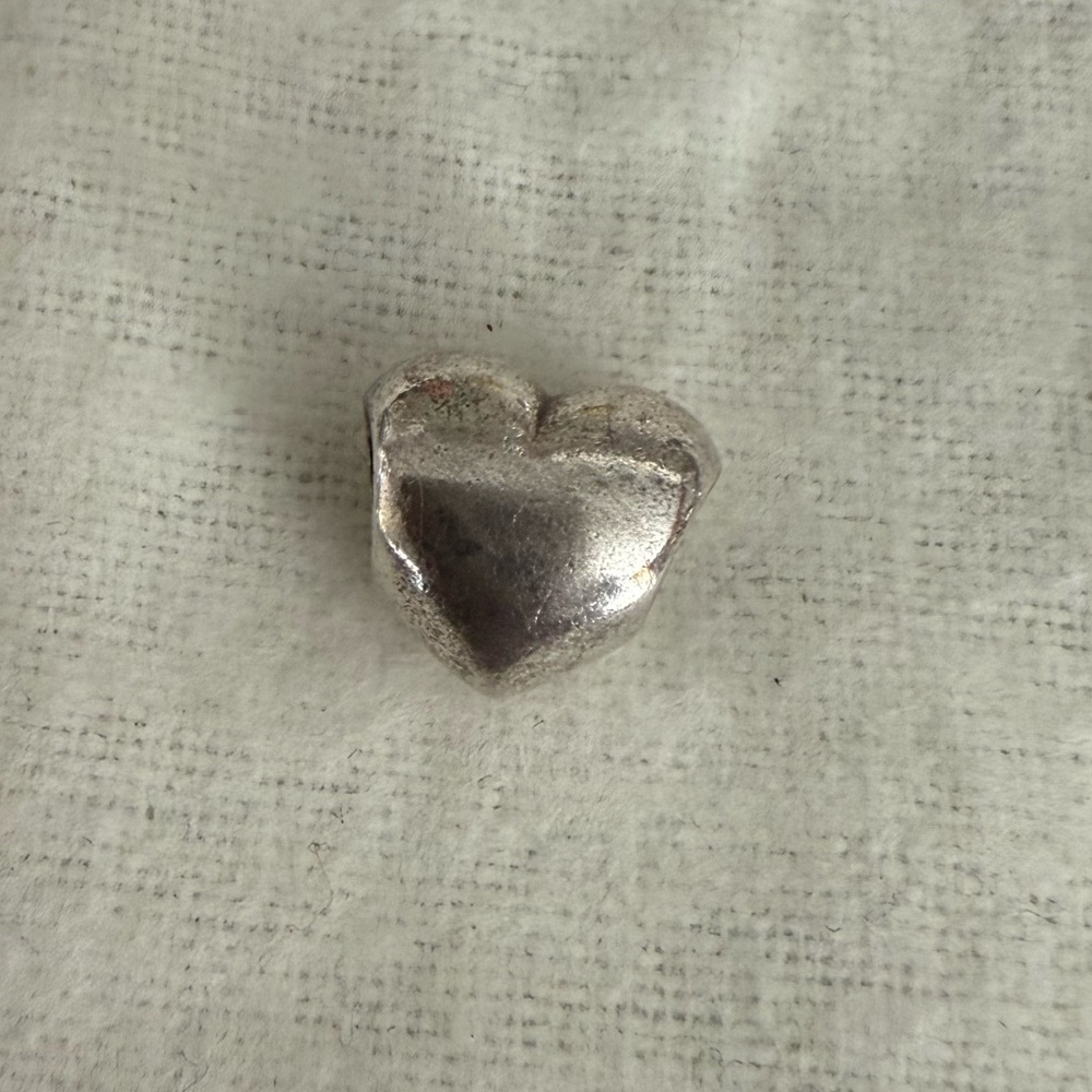 Authentic Pandora Sterling Silver Heart Charm Bead